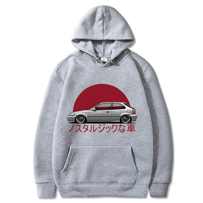 Men Hoodie Car Jdm Japanese Streetwear Pullover