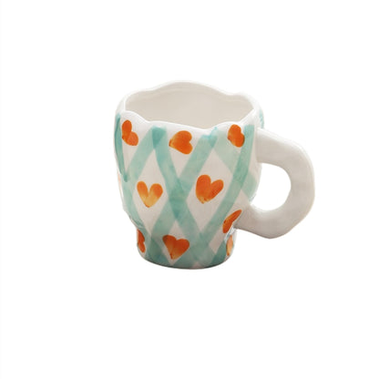 Flower Ceramic Coffee Cup Mug With Saucer Home Breakfast Handle Cup