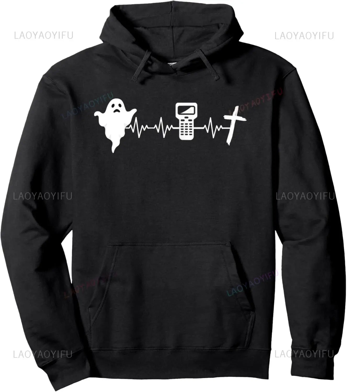 Men Ghost Hunter Heartbeat Hoodie Streetwear