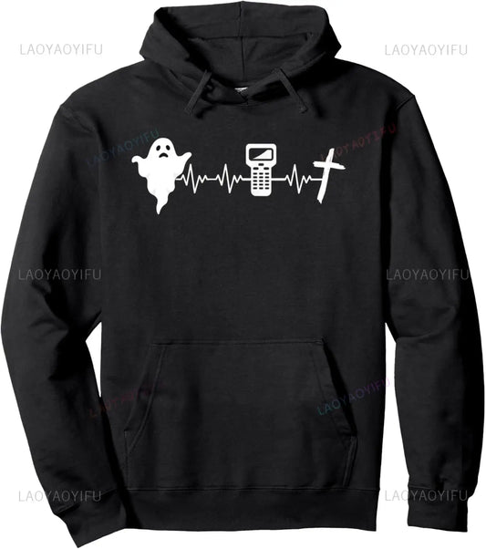 Men Ghost Hunter Heartbeat Hoodie Streetwear