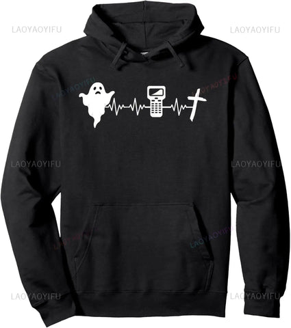 Men Ghost Hunter Heartbeat Hoodie Streetwear