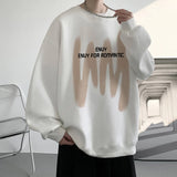 Sweatshirt Graffiti-Druck im koreanischen Stil, lockeres Sweatshirt, lässig