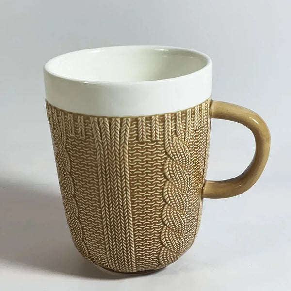 Ceramic Wool Woven Water Cup Colorful Wool Coffee Milk Tea Mugs