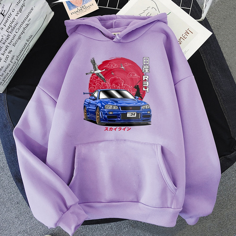 Hoodie Men Sweatshirts for Car Japanese Streetwear