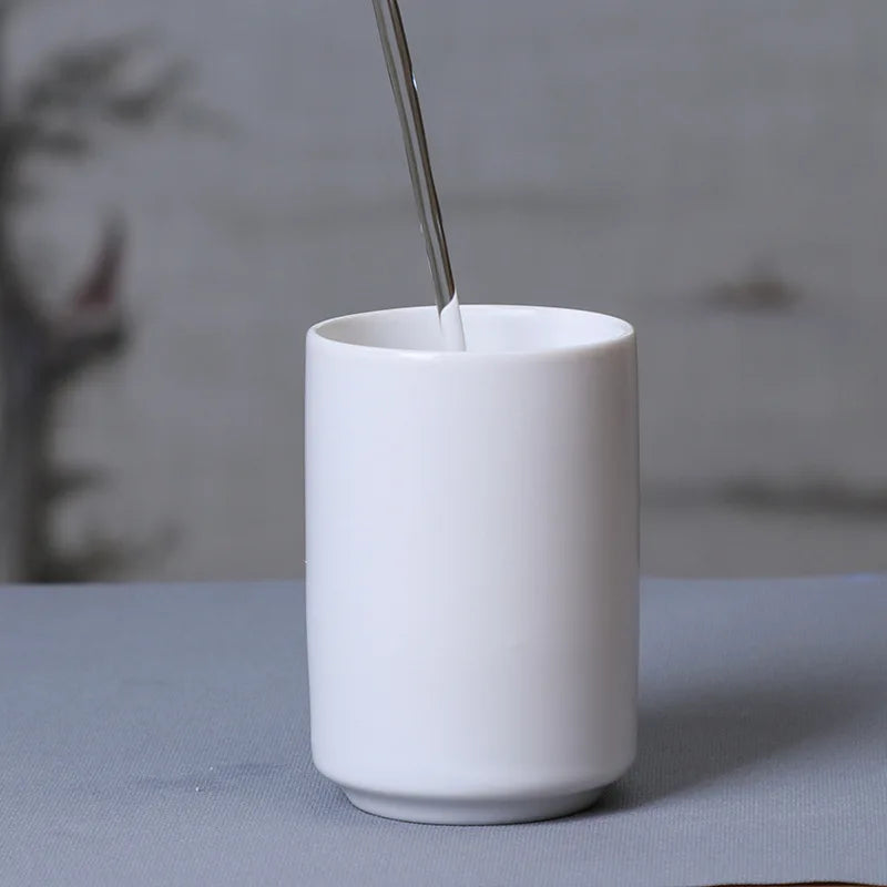 Black And White Ceramic Mug Straight Cup Teacup Without Handle