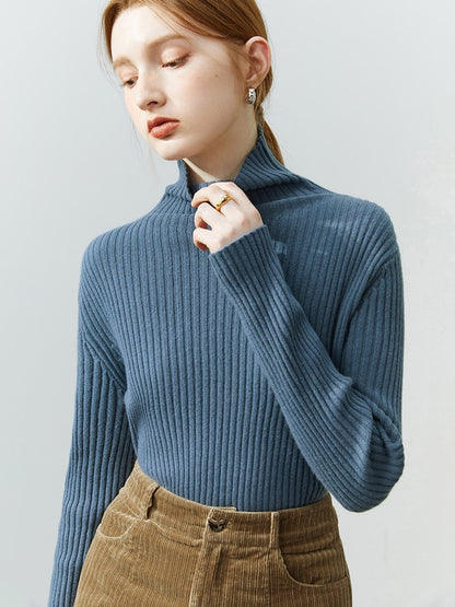 Sweater Women Autumn Winter Pullover Slim Fit Solid Casual Wool Sweaters