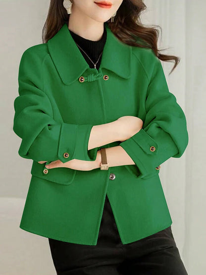 Women's Elegant Short Coat - Winter Office Outerwear Jacket