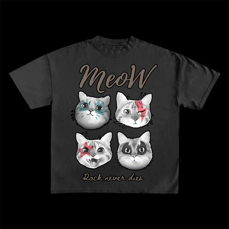 Summer Cotton T-shirt Men Fun Cute Print Comfortable Casual Top