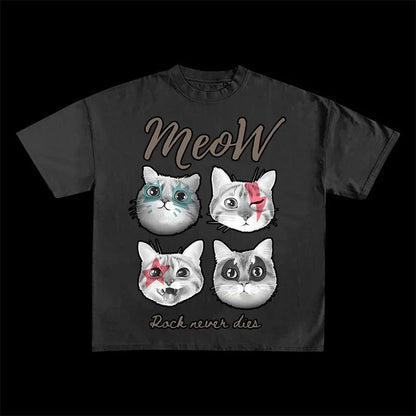 Summer Cotton T-shirt Men Fun Cute Print Comfortable Casual Top