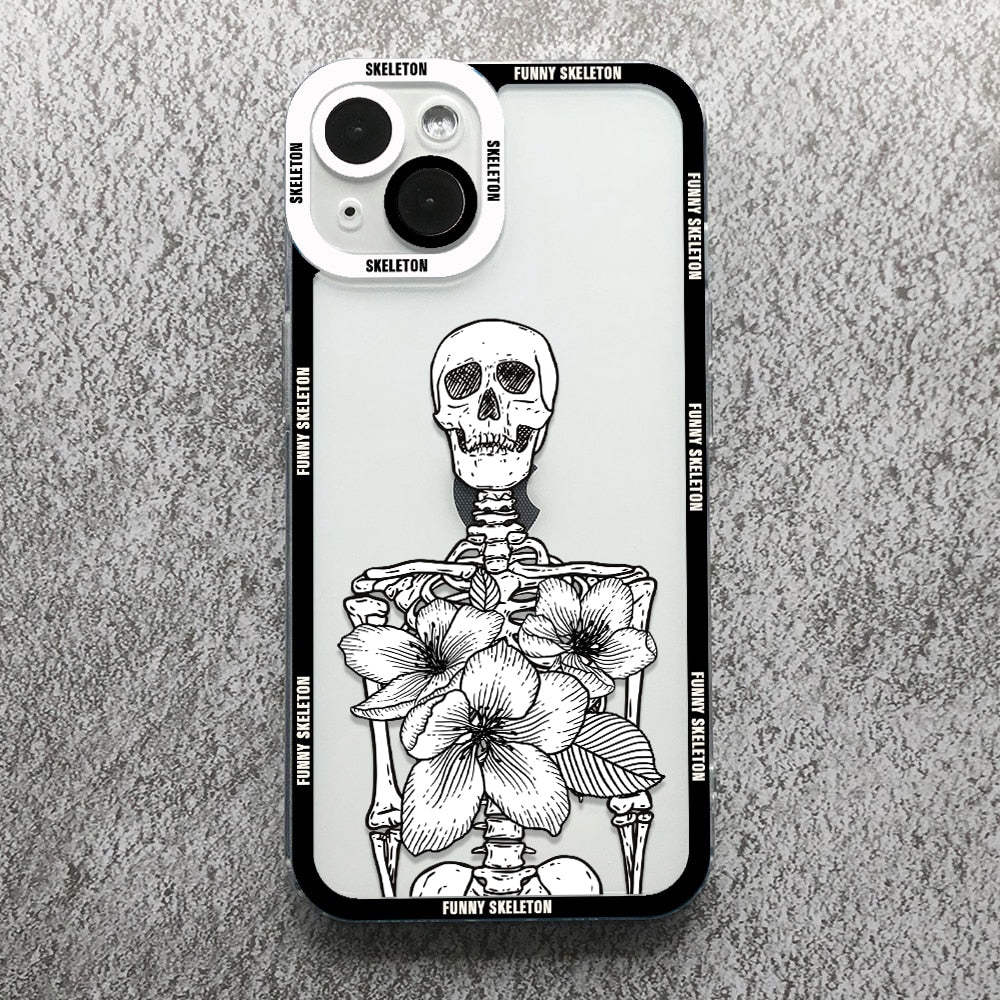 Skeleton Phone Case For iPhone  Transparent Cover