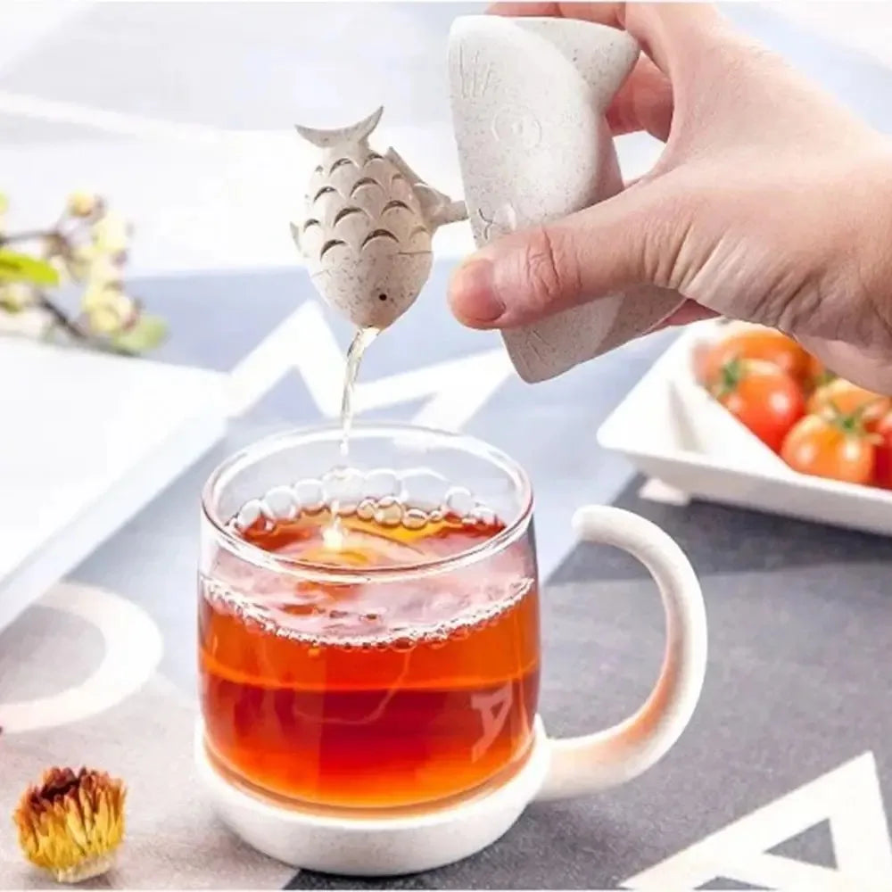 1Cup Tee Becher mit Fisch-Infuser Sieb Filter Küche Drinkware Teegeschirr