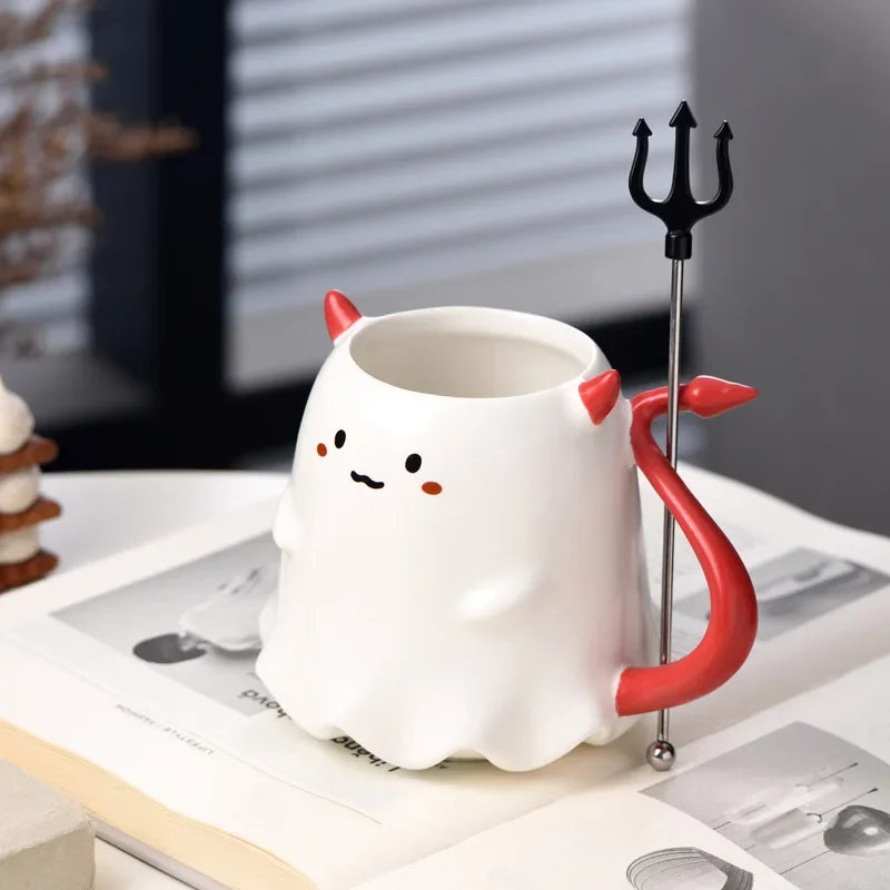 Large Ceramic Halloween Devil Mug for Kids