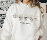 Gothic Letter Pinrt Head Skull Hoodie Women