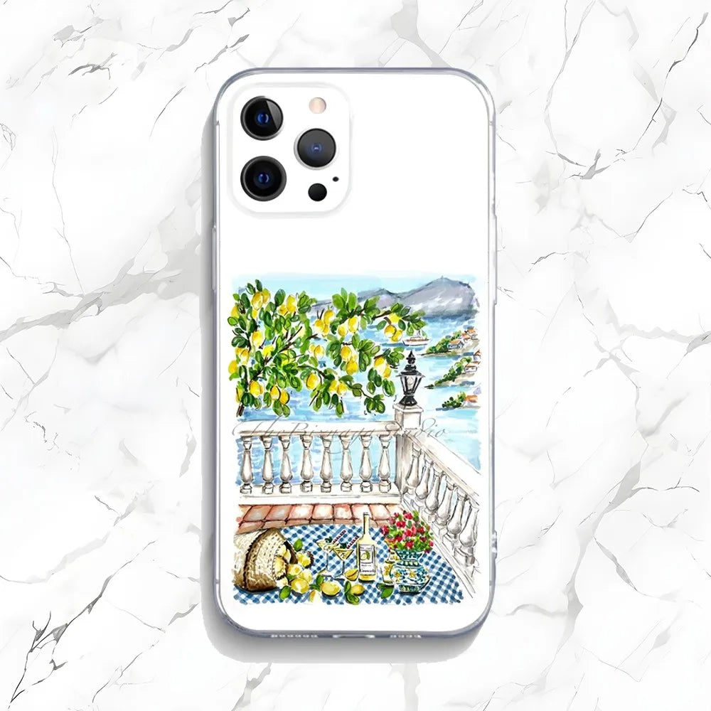 Ocean Wine Glass Lemon iPhone Case – Shockproof Soft Cover
