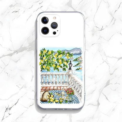 Ocean Wine Glass Lemon iPhone Case – Shockproof Soft Cover