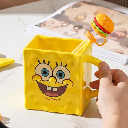 500Ml Cartoon Spongebob Squarepants 1:1 Copy Cup House Water Cup Cute 3D Ceramic