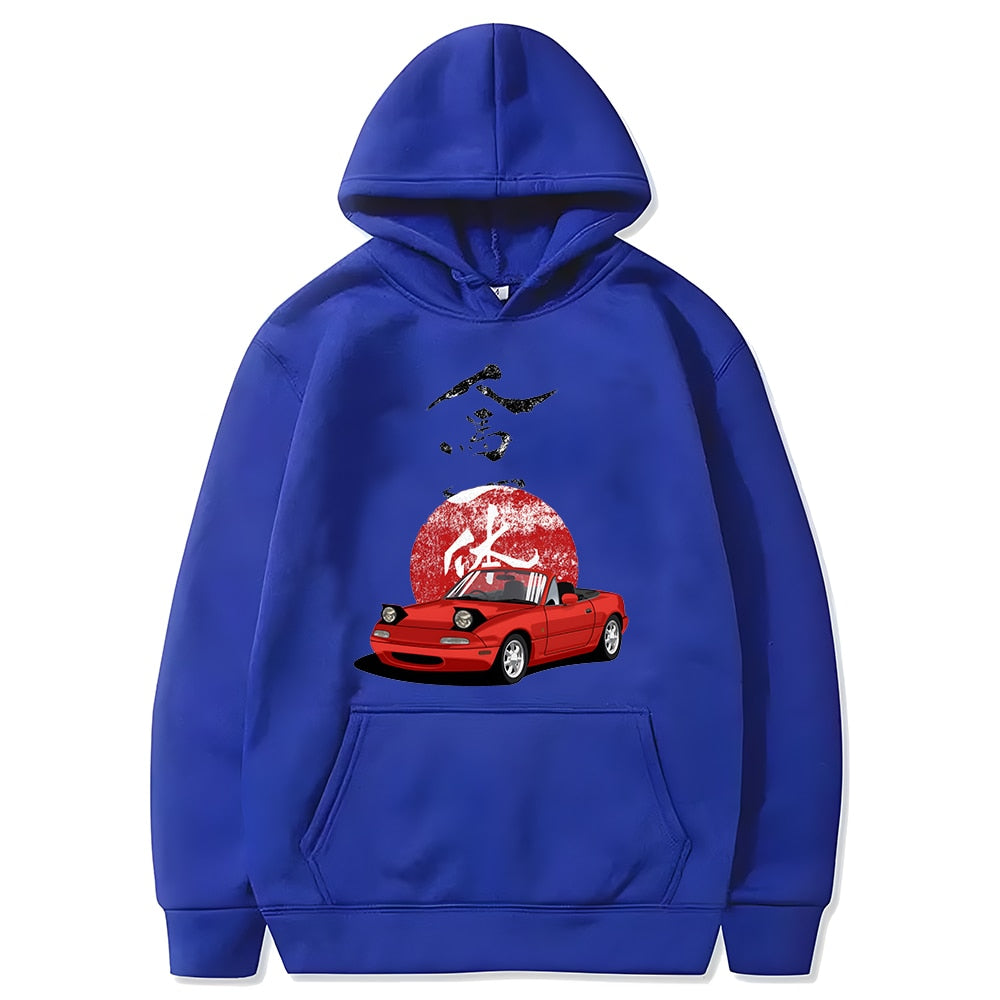 Mens Hoodie Jdm Drift Red Car Fashion Tops Harajuku