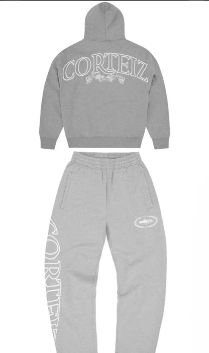 Trendy Gothic Letter Print Hoodie & Pants Set Y2K Streetwear Style