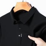 Solid Color Polo Shirt Breathable And Comfortable Elastic Top For Men