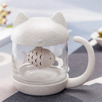 1Cup Tee Becher mit Fisch-Infuser Sieb Filter Küche Drinkware Teegeschirr