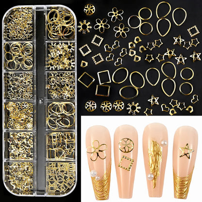 Gold Metallic Nail Art Decorations