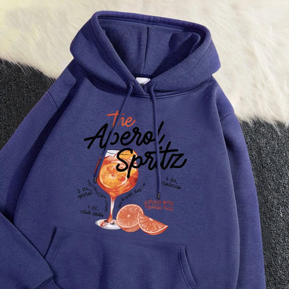 Winter Hoodie The Aperol Spritz Retro Cocktail Printing Sweatshirt