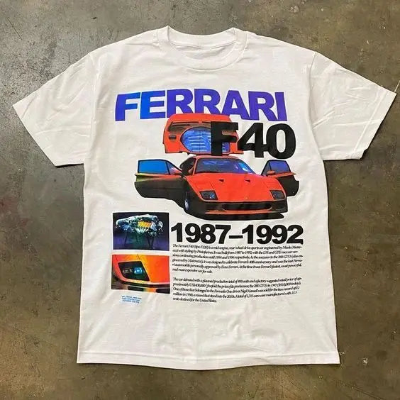 Men's Car Ferrari F40 American Retro Tees Tops – xinnzy