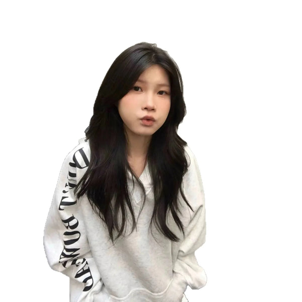 Womens Oversized Hoodie Fleece Lined Letter Print 3D Graphic Fall