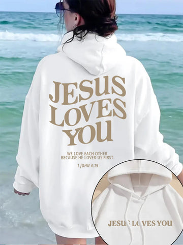 Jesus Loves You Hoodie Christian Hoodie Bible Verse Shirt Aesthetic Clothing