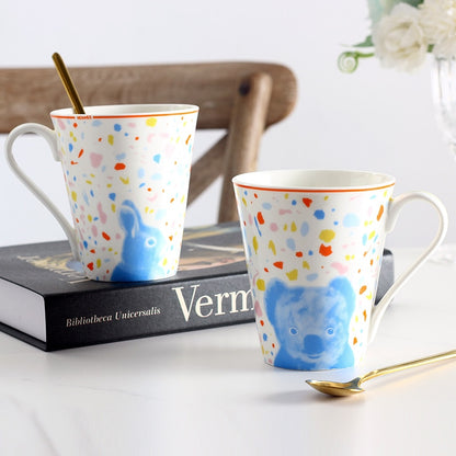 Mug Cafe Tea Milk Cups  Coffee Drinkware  Mugs With Golden Spoon