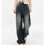 Damen High Waist Y2K Harajuku Retro Weite Bein Jeans