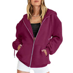 Trendy Queen Oversized Zip-Up Hoodies for Women Fall Fashion Long Sleeve Pockets