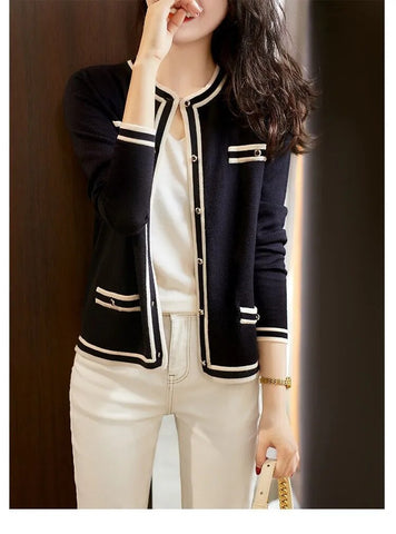 New Arrival Striped Knitwear Jacket for Women