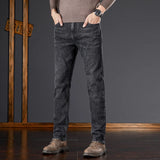 Men's Versatile Straight Fit Elastic Denim Jeans