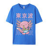 Kawaii Axolotl Eating Ramen Noodles T Shirt Autumn Hip hop