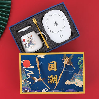 Ceramics Mugs With Lid Coffee Cup Usb Coaster Warmer Pad Constant