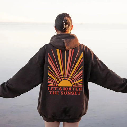 Schauen wir uns den Sunset Hoodie an. Preppy Aesthetic Beach Sunset