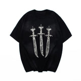 Holy Sword Dirty Dye Baggy Vintage Streetwear T-shirt