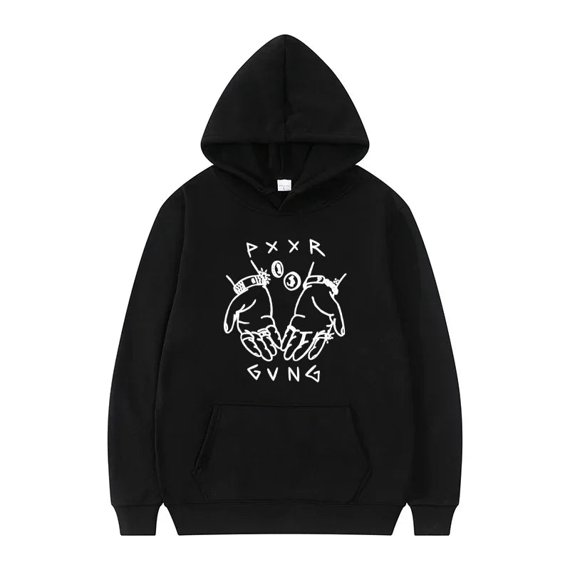Printed Autumn Winter Hooded Sweatshirt Hooded
