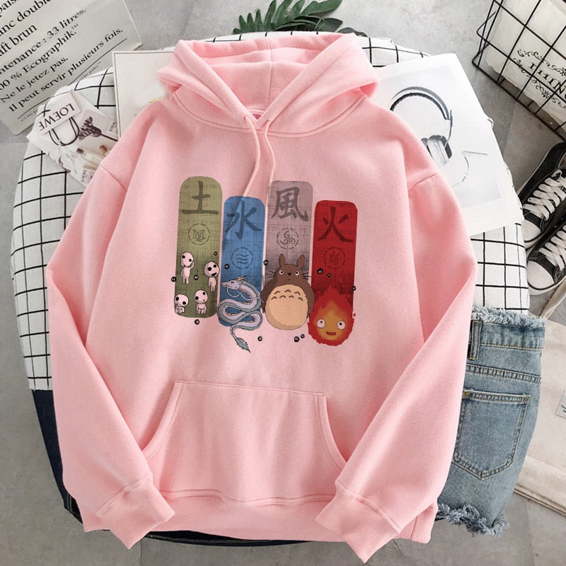 Hoodies Female Studio Ghibli Cute Anime Sweatshirt Pullover Casual