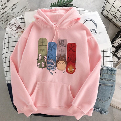 Hoodies Female Studio Ghibli Cute Anime Sweatshirt Pullover Casual