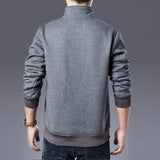 Men Winter Sweatshirts  Warm Sportswear Zipper Long Sleeve Sweat Shirts Male Black Vintage - xinnzy