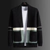 Mens Patchwork Cardigan Knit Sweater Korean Oversized Wool Coat
