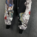 Männer Hosen Harem Jogger Patchwork Elastische Hip Hop Gedruckt Streetwear Harajuku