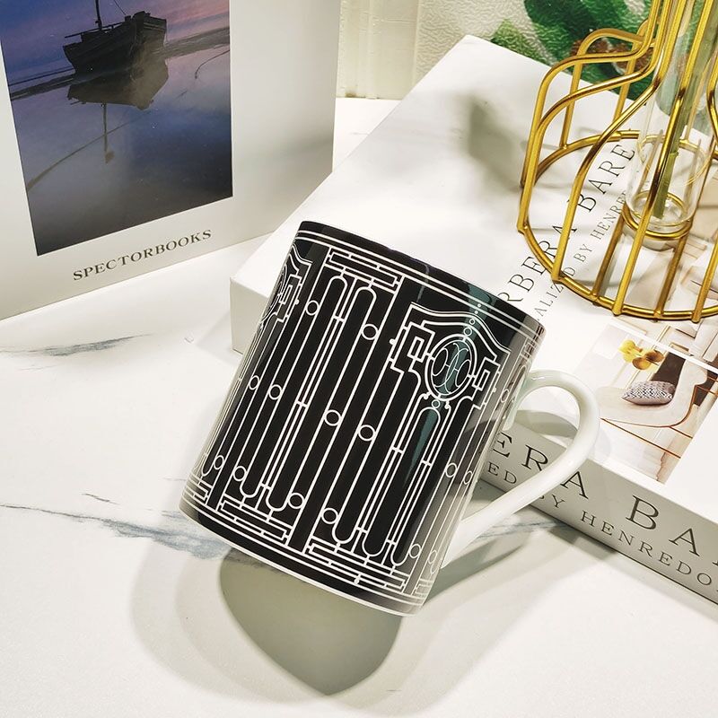 Mug Cafe Tea Milk Cups  Coffee Drinkware  Mugs With Golden Spoon