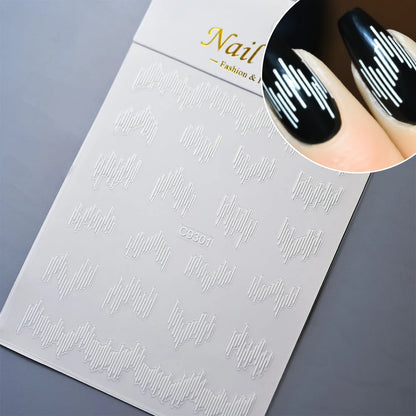 3D Gold Heart Nail Art Stickers