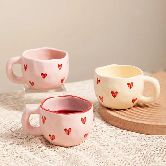 Ceramic Water Cup: Cute Home Mug for Couples and Offices