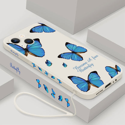 Blue Red Butterfly Phone Case For iPhone