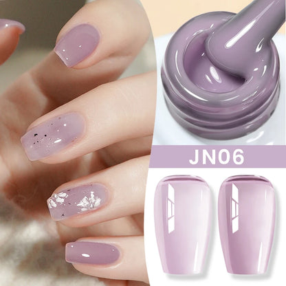 Jelly Nude Gel Nail Polish 10ml Light Pink Peach Translucent Color UV