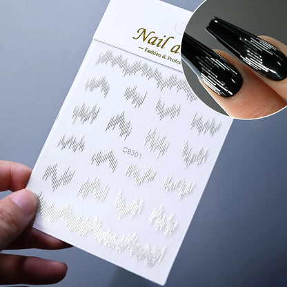 3D Gold Heart Nail Art Stickers